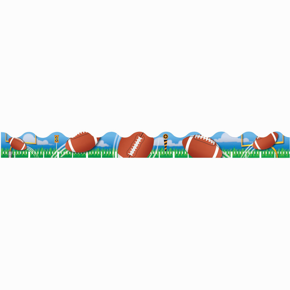 Eureka Deco Trim Strips, Football, Assorted Colors, Pack Of 12