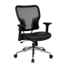 Load image into Gallery viewer, Office Star Space Seating 213 Series Ergonomic Air Grid/Bonded Leather Mid-Back Chair, Black