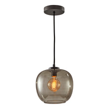 Load image into Gallery viewer, Adesso Ashton Pendant Lamp, 9inW, Smoked-Glass Shade/Matte-Black Base