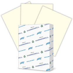 Hammermill Fore Super-Premium Color Copy Paper, 1 Ream, Cream, Letter (8.5in x 11in), 500 Sheets Per Ream, 20 Lb, 30% Recycled