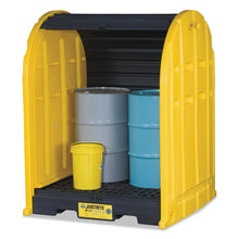 Load image into Gallery viewer, EcoPolyBlend DrumSheds, Yellow, 2,500 lb, 67 gal, 58 1/2 in x 60 3/4 in