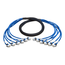 Tripp Lite Augmented Cat6/Cat6a Pre-Terminated Copper Trunk Bundle, (6x) RJ45 (F/F), 6 ft - First End: 6 x RJ-45 Female Network - Second End: 6 x RJ-45 Female Network - Patch Cable - 23 AWG - Blue