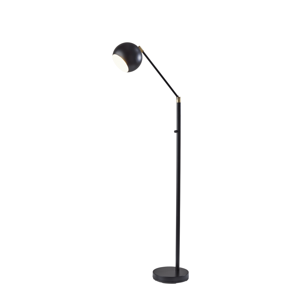 Adesso Ashbury Floor Lamp, 62-1/2inH, Black
