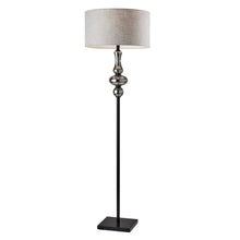 Load image into Gallery viewer, Adesso Natalie Floor Lamp, 65-1/2inH, Light Gray Shade/Black Base
