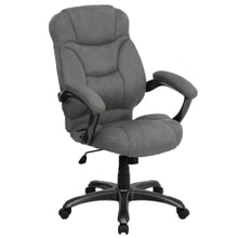 Load image into Gallery viewer, Flash Furniture Ergonomic Microfiber High-Back Chair, Gray/Black/Titanium