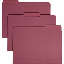 Load image into Gallery viewer, Smead 1/3 Tab Cut Letter Recycled Hanging Folder - 8 1/2in x 11in - 3/4in Expansion - Top Tab Location - Assorted Position Tab Position - Maroon - 10% Recycled - 100 / Box