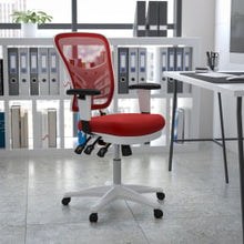 Load image into Gallery viewer, Flash Furniture Ergonomic Mesh Mid-Back Executive Office Chair, Red/White