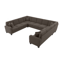 Load image into Gallery viewer, Bush Furniture Stockton 137inW U-Shaped Sectional Couch, Chocolate Brown, Standard Delivery