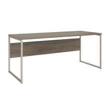 Load image into Gallery viewer, Bush Business Furniture Hybrid 72inW x 30inD Computer Table Desk With Metal Legs, Modern Hickory, Standard Delivery