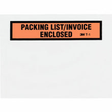 Load image into Gallery viewer, 3M Self-Adhesive Packing List/Invoice Enclosed Envelopes, 5 1/2in x 4 1/2in, Black/Red, Pack Of 1,000