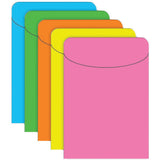 Top Notch Teacher Products Brite Pockets, 5 1/2in x 3 1/2in, Flap Closure, Assorted Colors, Case Of 500