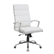 Load image into Gallery viewer, Boss Office Products CaressoftPlus Ergonomic Executive High-Back Chair, White/Chrome