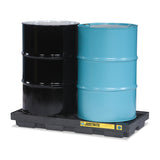Justrite EcoPolyBlend Accumulation Center, 2-Drum, Black