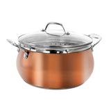 Oster Carabello Stainless-Steel Dutch Oven With Steamer Insert And Lid, 6.9 Qt, Copper