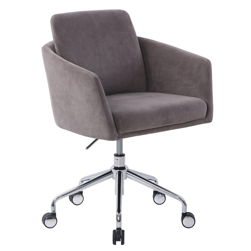 Elle Decor Vevey Velvet Mid-Back Task Chair, Slate