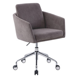 Elle Decor Vevey Velvet Mid-Back Task Chair, Slate