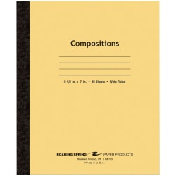Roaring Spring Composition Notebook, 7in x 8-1/2in, 48 Sheets, Manila