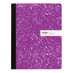 Office Depot Brand Composition Notebook, 9-3/4in x 7-1/2in, Wide Ruled, 100 Sheets, Purple/White