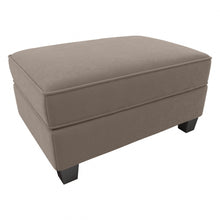 Load image into Gallery viewer, Bush Furniture Flare Microsuede Storage Ottoman, 18-1/2inH x 34-1/2inW x 24-1/16inD, Tan, Standard Delivery