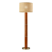 Load image into Gallery viewer, Adesso Napa Floor Lamp, 62-1/4inH, Natural Rattan Shade/Antique Brass Base