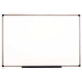 Realspace Porcelain Magnetic Dry-Erase Whiteboard, 24in x 36in, Aluminum Frame With Titanium Color Finish