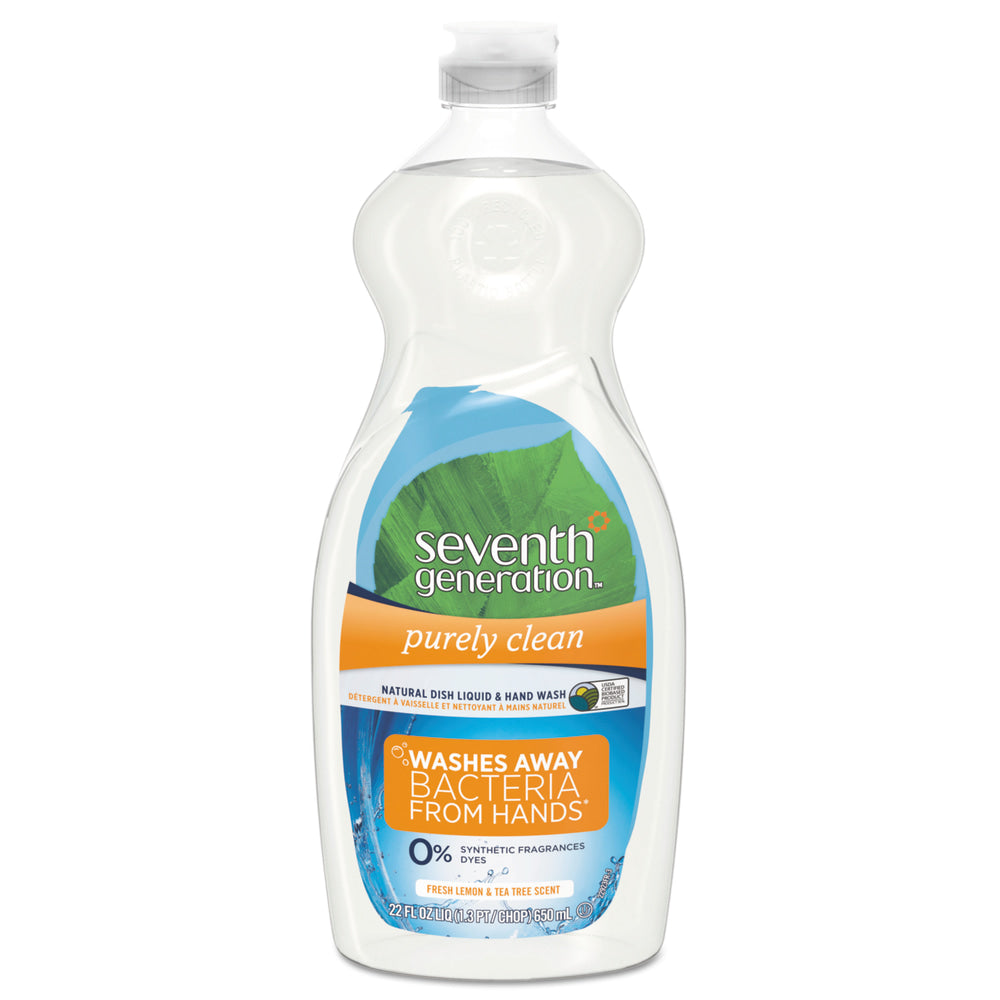 Seventh Generation Natural Dishwashing Liquid, Fresh Lemon And Tea Tree, 22 Oz Bottle, Case Of 12