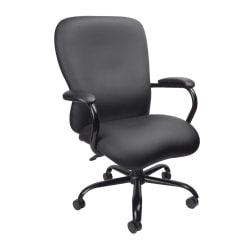 Boss Office Products Heavy Duty Big And Tall Executive Chair, CaressoftPlus Vinyl, Black