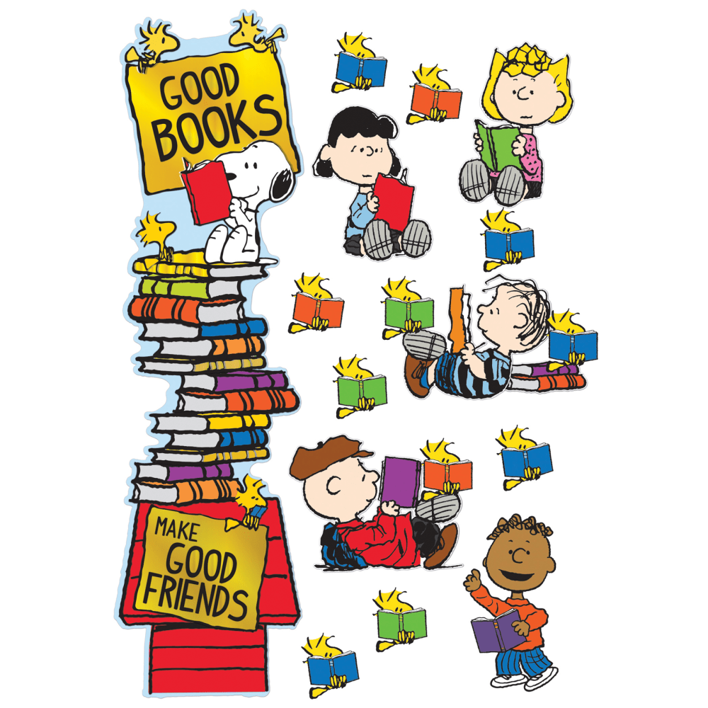 Eureka Peanuts Reading All-In-One Door Decor Kit, Assorted Colors