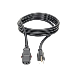 Eaton Tripp Lite Series Computer Power Cord, NEMA 5-15P to Locking C13 - Heavy-Duty, 15A, 125V, 14 AWG, 6 ft. (1.83 m), Black - Power cable - power IEC 60320 C13 locking to NEMA 5-15P (M) - AC 125 V - 15 A - 6 ft - black