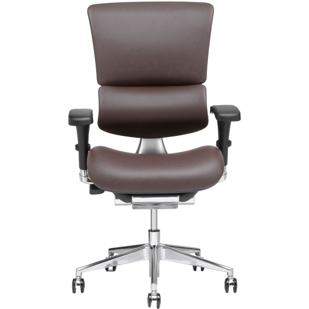 X-Chair X4 Ergonomic Bonded Leather High-Back Task Chair, Brown