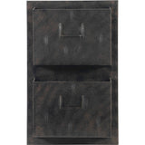 Linon Gadsden Industrial 2-Slot Vertical Home Office Metal Mailbox, 23inH x 14-3/5inW x 3-7/8inD, Gray