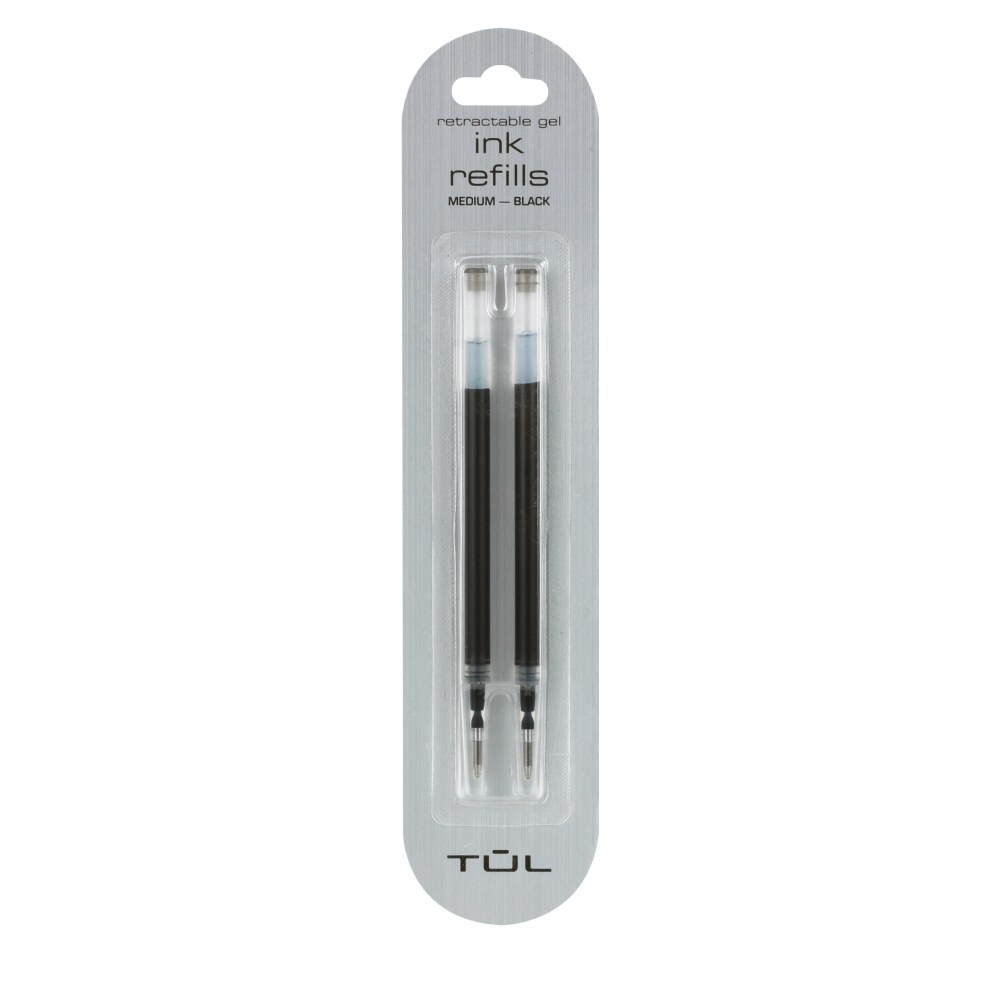 TUL Gel Pen Refills, Medium Point, .7mm, Black Ink Pack Of 2