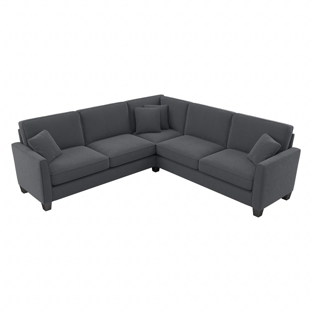 Bush Furniture Flare L-Shaped Sectional Couch, 35-3/4inH x 99-1/16inW x 99-1/16inD, Dark Gray Microsuede Fabric, Standard Delivery