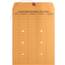 Load image into Gallery viewer, Business Source 2-sided Inter-Department Envelopes, 10in x 13in, 28 Lb, Button &amp; String, Kraft, Box Of 100
