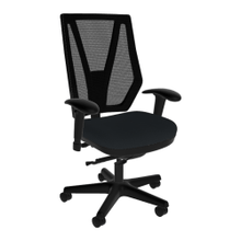 Load image into Gallery viewer, Sitmatic GoodFit Mesh Synchron High-Back Chair With Adjustable Arms, Black/Black