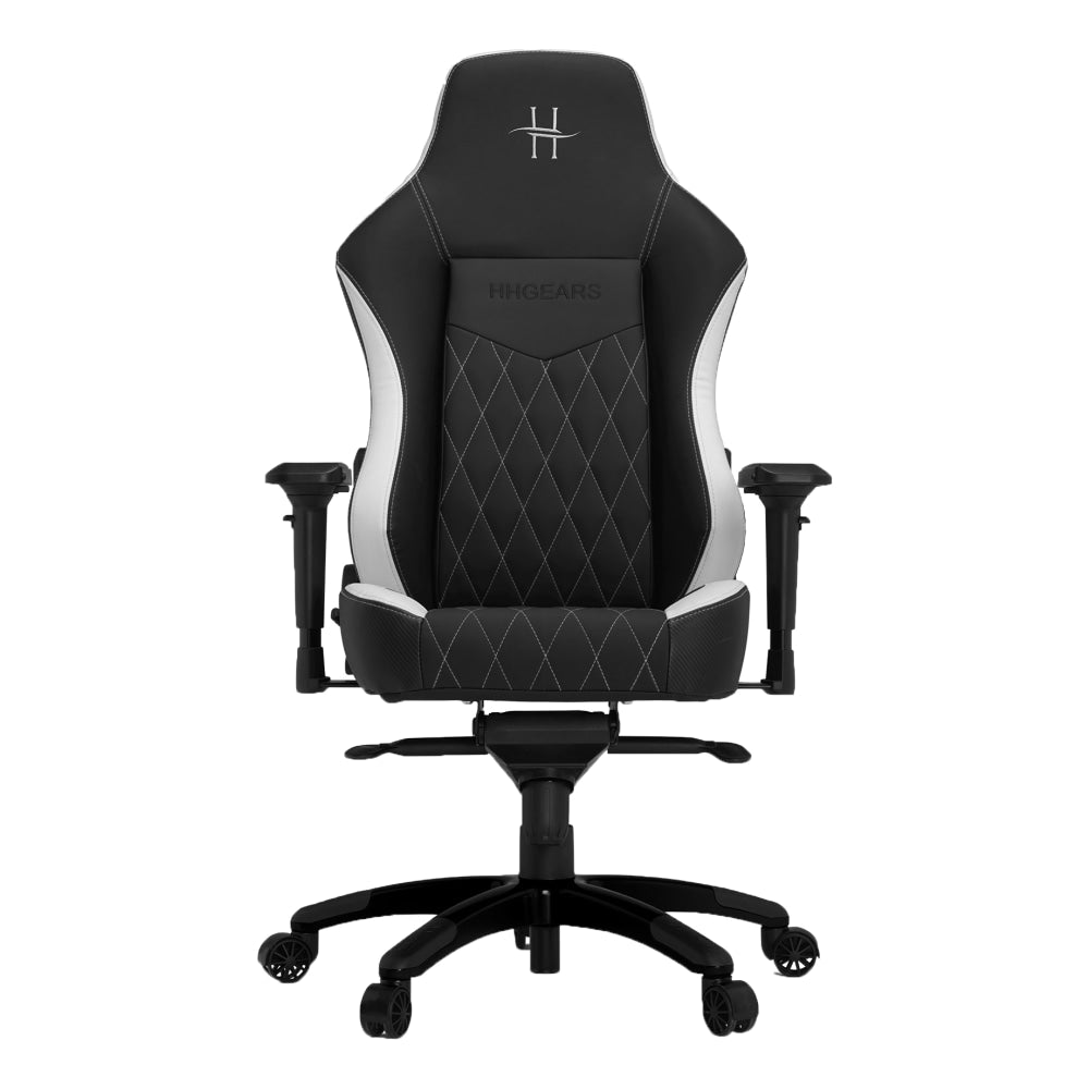 HHGears XL 800 PC Gaming Racing Chair With Headrest, White/Black