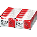 ACCO Economy Paper Clips, No. 3 Size, Silver, 100 Per Box, Pack Of 10 Boxes
