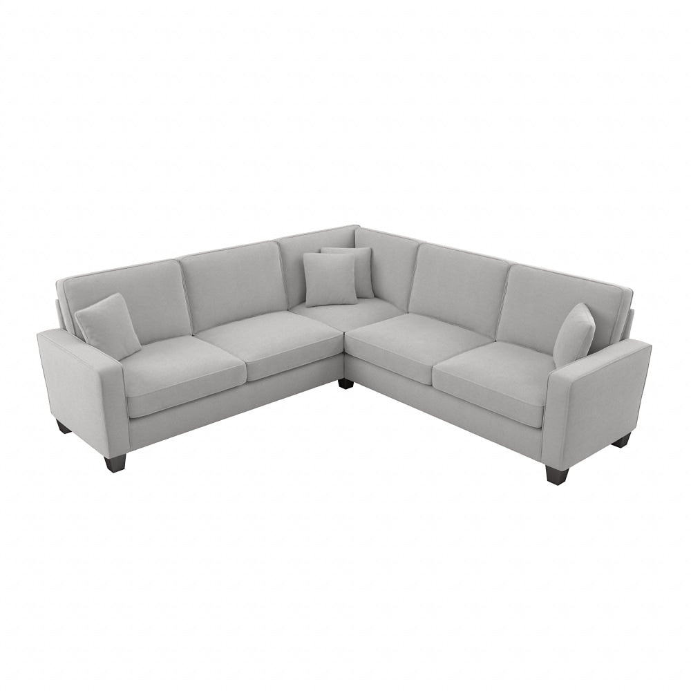 Bush Furniture Stockton 99inW L-Shaped Sectional Couch, Light Gray Microsuede Fabric, Standard Delivery