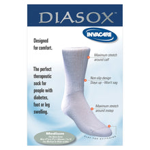 Load image into Gallery viewer, Invacare Diasox Diabetic Socks, Men Size 4 1/2-6 1/2/Women Size 5-7, White