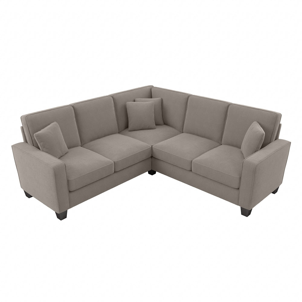 Bush Furniture Stockton 87inW L-Shaped Sectional Couch, Beige Herringbone, Standard Delivery