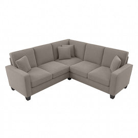 Bush Furniture Stockton 87inW L-Shaped Sectional Couch, Beige Herringbone, Standard Delivery