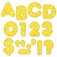 Load image into Gallery viewer, TREND Ready Letters, Casual, 3in, Yellow Sparkle, Pack Of 124