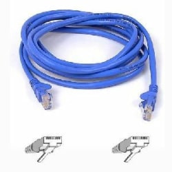 Belkin 6in Cat5e Networking Cable - Ethernet - RJ45 350mhz - Blue - Patch Cable - RJ-45 Male - RJ-45 Male - 6in - Blue