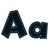 Teacher Created Resources Fun Font Letters, 4in, Black Stitch, Pack Of 160