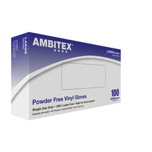 Load image into Gallery viewer, Ambitex Vinyl Powder-Free Gloves, Large, Box Of 100