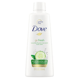 Dove Body Wash, Cucumber Scent, 3 Oz, Carton Of 24 Bottles