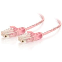 Load image into Gallery viewer, C2G 1ft Cat6 Snagless Unshielded (UTP) Slim Ethernet Cable - Cat6 Network Patch Cable - PoE - Pink - 1 ft Category 6 Network Cable for Network Device - First End: 1 x RJ-45 Network - Male - Second End: 1 x RJ-45 Network - Male - Patch Cable
