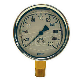 Dixon Brass Lower Mount Liquid-Filled Gauges, Pack Of 3 Gauges