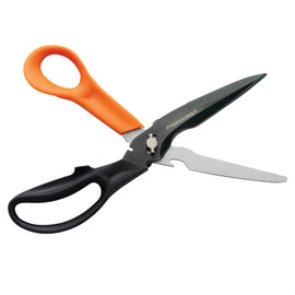 Fiskars Cuts+More Scissors, 9in, Straight, 30% Recycled, Black/Orange