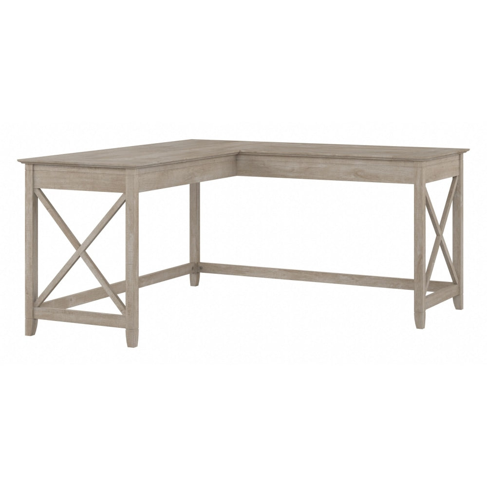Bush Business Furniture Key West 60inW L-Shaped Corner Desk, Washed Gray, Standard Delivery